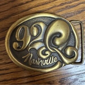 VINTAGE & RARE🤩 INDIANA METAL WORKS UNISEX 92Q NASHVILLE Brass Belt Buckle